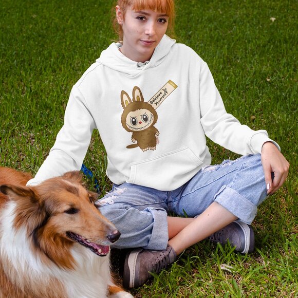 Labubu White hoodie Cute Mokoko Style Hoodie – “Believe in Yourself” - Picture 5 of 7